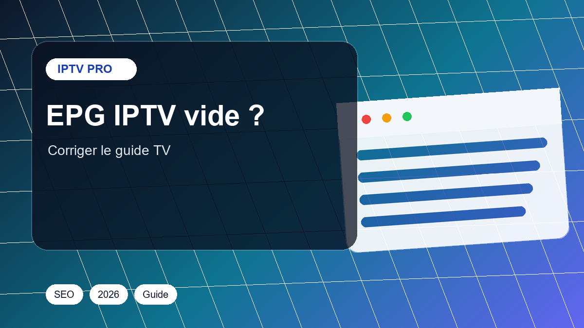 EPG IPTV ne fonctionne pas : corriger le guide TV vide ou décalé