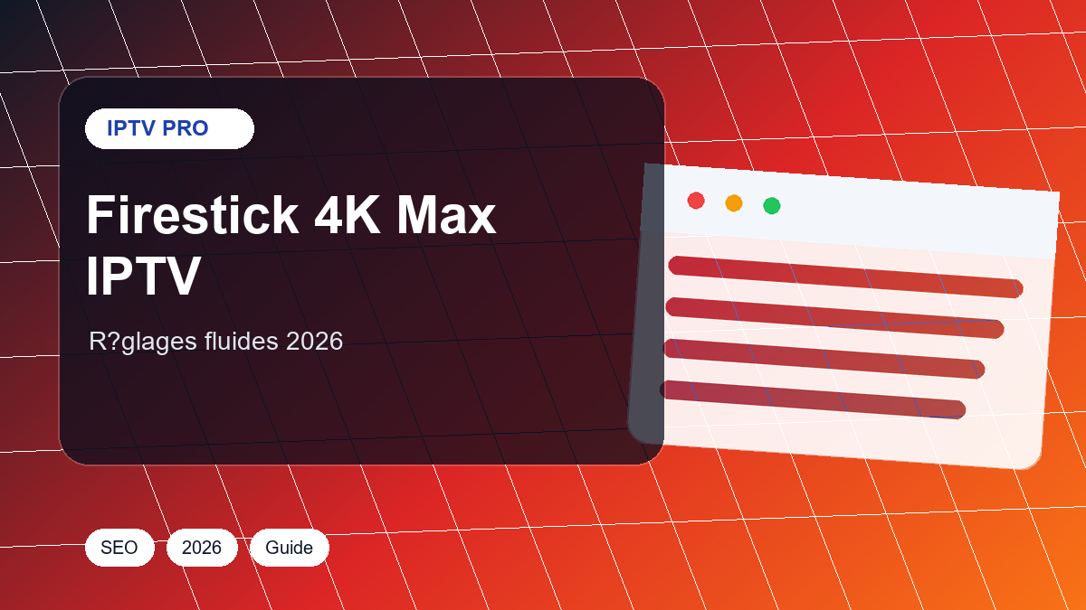 IPTV Firestick 4K Max : installation, réglages et stabilité en 2026